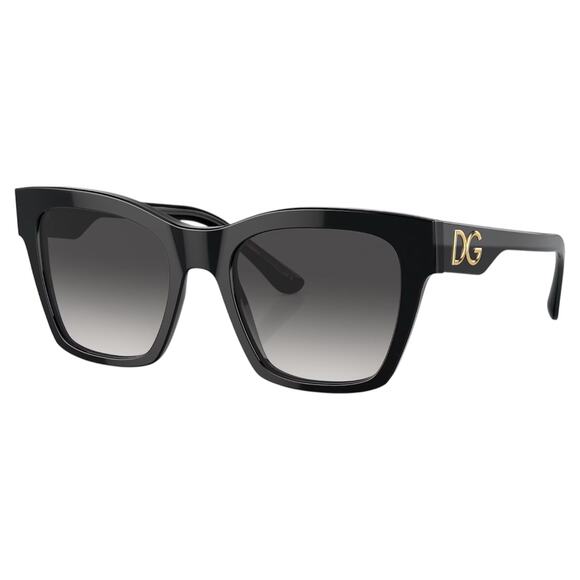 Dolce & Gabbana Accessories - New Dolce & Gabbana Sunglasses Black Square Gold DG Metal Logo New
